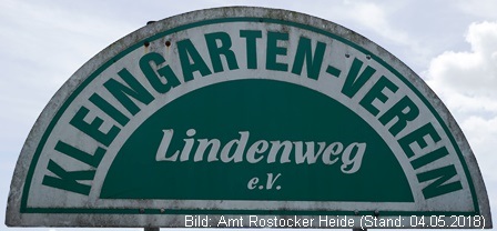 Kleingartenverein "Lindenweg e.V." Gelbensande - Schild Kleingartenverein